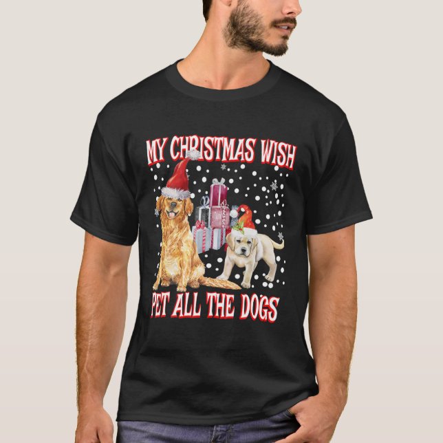 Camiseta Golden Retriever Mis Navidades Desean - Mascota Al (Anverso)