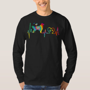 Camiseta Golden Retriever Mom Dad Heartbeat Tie Dye Dog