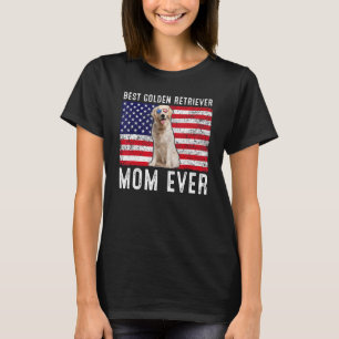 Camiseta Golden Retriever Mom Usa American Flag Dog Dueño