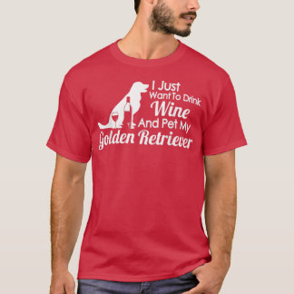 Camiseta Golden Retriever MomDrink wine y mascota Golden