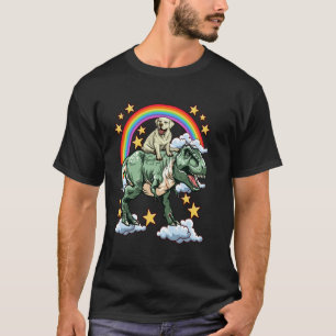 Camiseta Golden Retriever Monta un Dinosaurio Dino