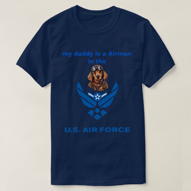 Camiseta Golden Retriever My Airman Daddy (Diseño del anverso)