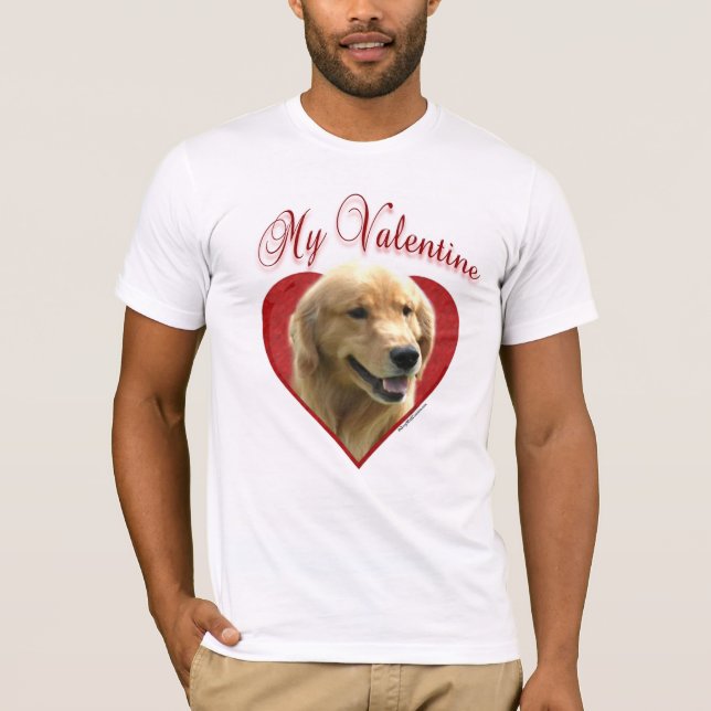 Camiseta Golden Retriever My Valentine (Anverso)
