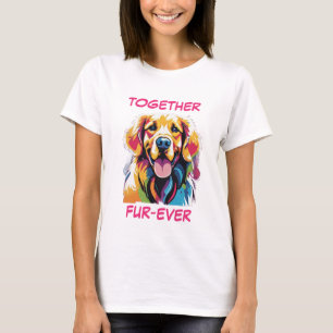 Camiseta Golden Retriever Pastel Colorful Abstract Dog Art