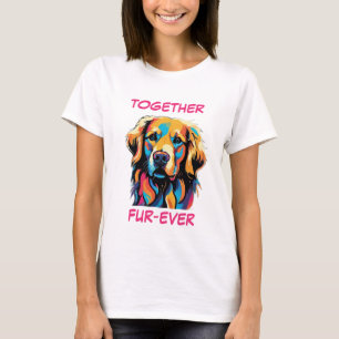 Camiseta Golden Retriever Pastel Colorful Abstract Dog Art