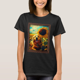 Camiseta Golden Retriever Pintando Flor de girasol Mamá