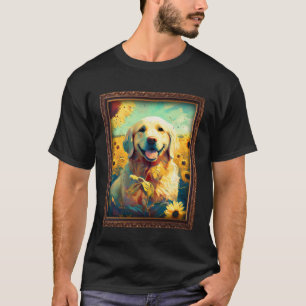 Camiseta Golden Retriever Pintando Flor de girasol Mamá