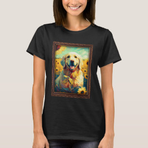Camiseta Golden Retriever Pintando Flor de girasol Mamá