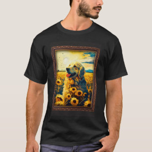 Camiseta Golden Retriever Pintando Flor de girasol Mamá