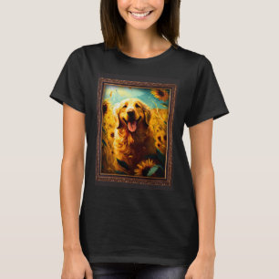 Camiseta Golden Retriever Pintando Flor de girasol Mamá