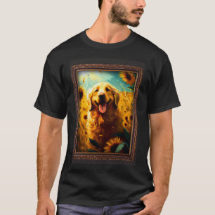 Camiseta Golden Retriever Pintando Flor de girasol Mamá