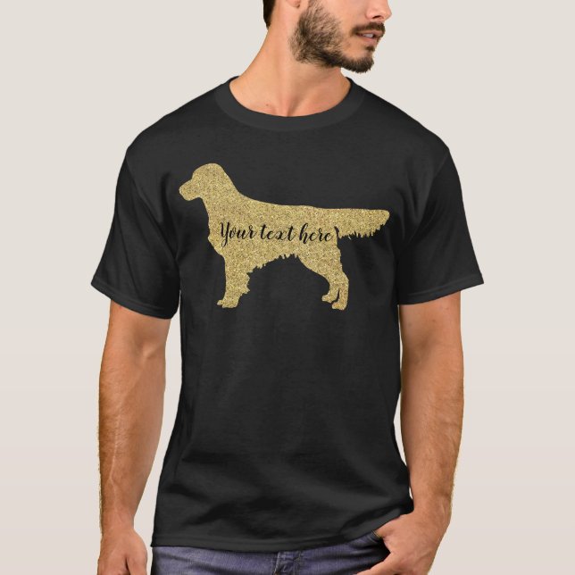 Camiseta Golden Retriever Purpurina Gold | Su texto aquí (Anverso)
