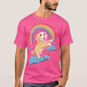 Camiseta Golden Retriever Rainbow Cloud Animals Kawaii
