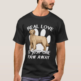 Camiseta Golden Retriever Real Love Goldie Paw Cita Golden