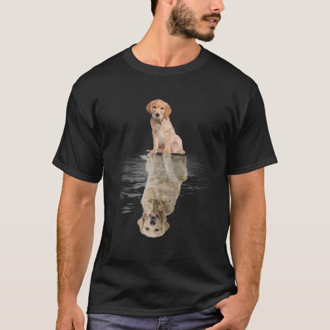 Camiseta Golden Retriever Reflection Funny the Day Dog (Anverso)