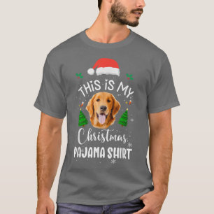 Camiseta Golden Retriever Santa Christmas Tree Lights 