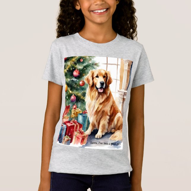 Camiseta Golden Retriever Santa I ha sido un buen Navidad (Anverso)