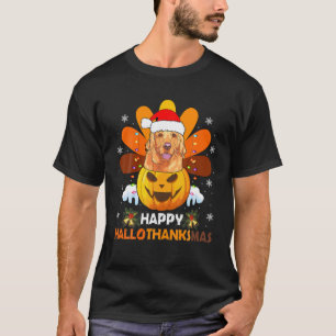Camiseta Golden Retriever Turkey Hallo-Thank-Mas Thanksgivi