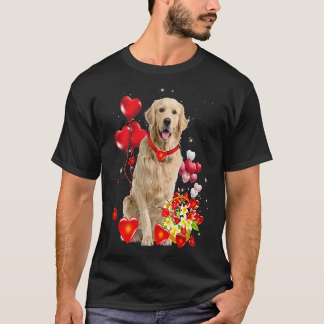 Camiseta Golden Retriever Valentines Day Shirt Funny Dog (Anverso)