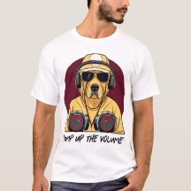 Golden Retriever vestido de DJ