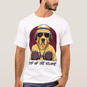 Camiseta Golden Retriever vestido de DJ