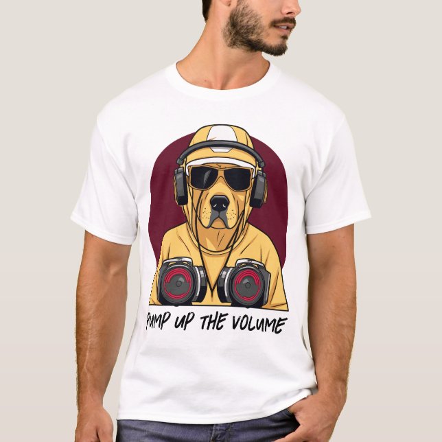 Camiseta Golden Retriever vestido de DJ (Anverso)