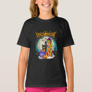 Camiseta Golden Retriever Witch Costumes Halloween Lights