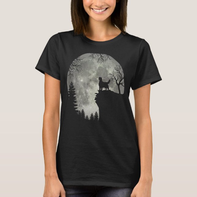 Camiseta Golden Retriever Y Moon Halloween Classic Monste (Anverso)