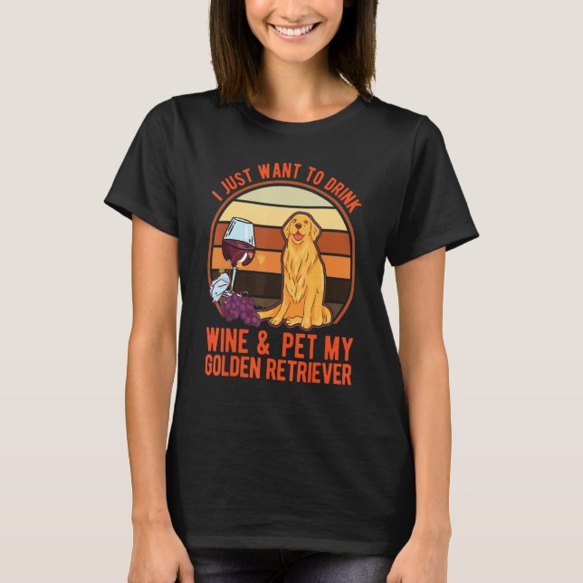 Camiseta Golden Retrievers And Wine (Anverso)