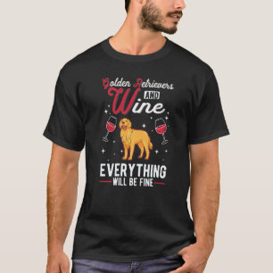 Camiseta Golden Retrievers Divertidos Y Vino