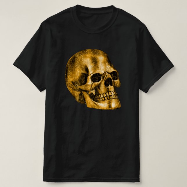 Camiseta Golden Skull Guay Luxury Black Gothic Halloween (Diseño del anverso)