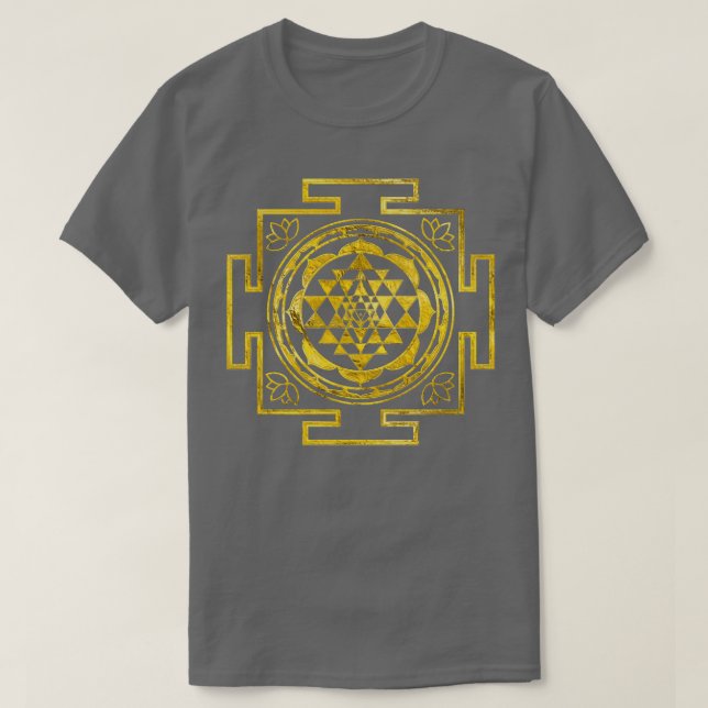 Camiseta Golden Sri Yantra Sri Chakra (Diseño del anverso)