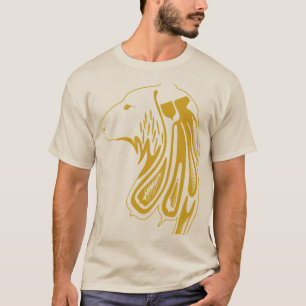 Camiseta Golden Tribal Wolf Head - Diseño Animal de Lujo