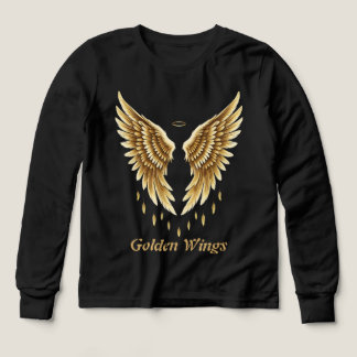 Camiseta Golden Wings - Elegante Angeli negro y or