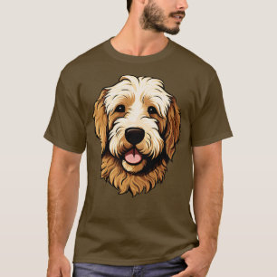 Camiseta Goldendle Face Cute toon Puppy Dog Lover
