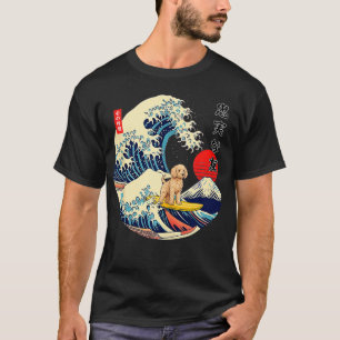 Camiseta Goldendle Japonés Kanagawa Wave Surf Loyal Dog