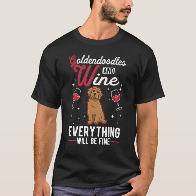 Camiseta Goldendoodle And Wine (Anverso)