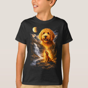 Camiseta Goldendoodle Aullando A La Luna Vintage 90s Divert