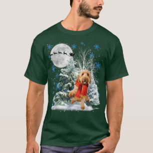 Camiseta Goldendoodle Bajo La Nieve Luna Navidades Pajama