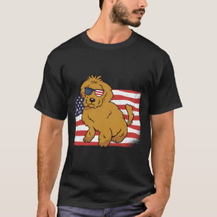Camiseta Goldendoodle Bandera Americana 4 De Julio Usa Dive