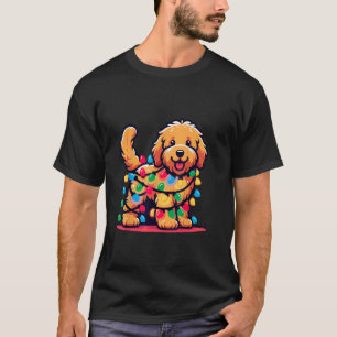 Camiseta Goldendoodle Christmas Tree Xmas enciende Golden D