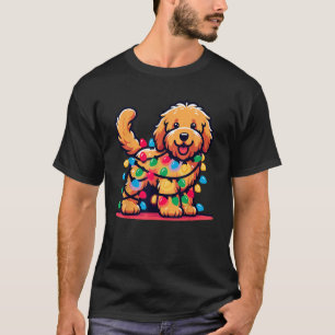 Camiseta Goldendoodle Christmas Tree Xmas enciende Golden D
