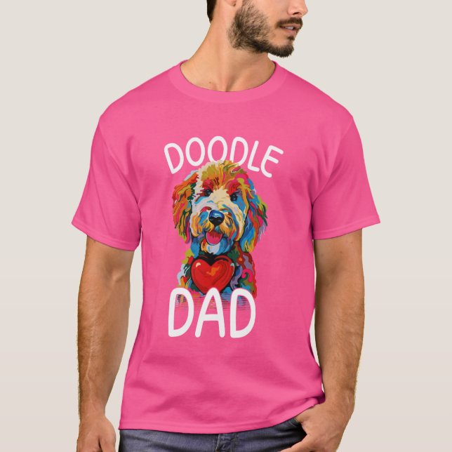 Camiseta Goldendoodle Dad Design Pop Art Mens Goldendoodle (Anverso)