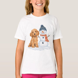 Camiseta Goldendoodle de invierno perro muñeco de nieve lin