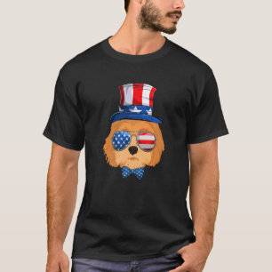 Camiseta Goldendoodle Dog 4 De Julio Patriótico Ee. Uu.