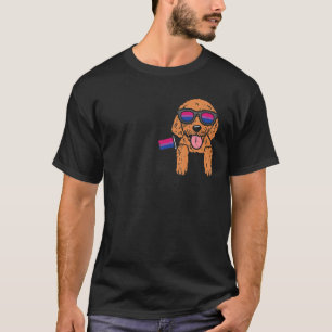 Camiseta Goldendoodle Dog Pocket LGBTQ Bisexual Flag Gay Pr
