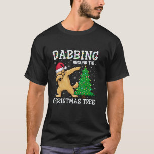 Camiseta Goldendoodle Dog Santa Hat Dabbing en torno a Chri