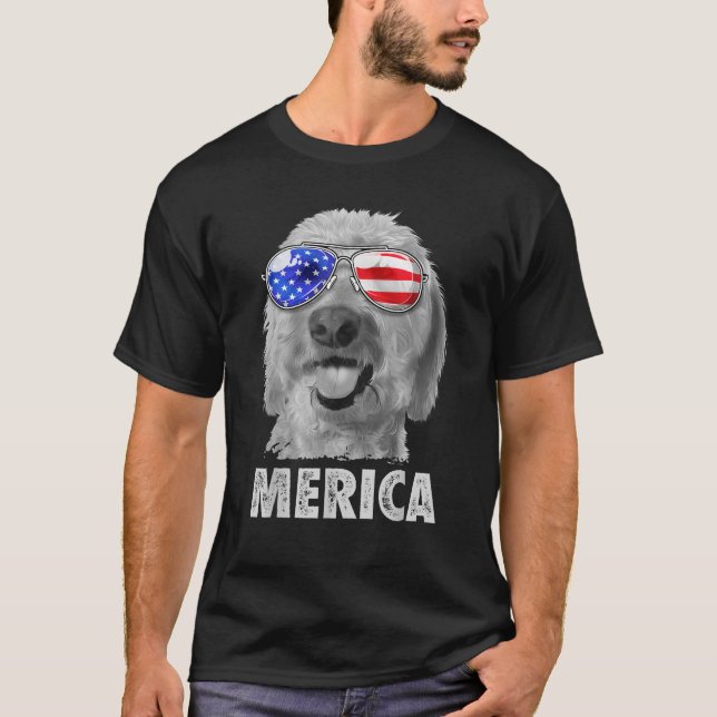 Camiseta Goldendoodle Doodle 4 de julio Merica Hombres Amér (Anverso)