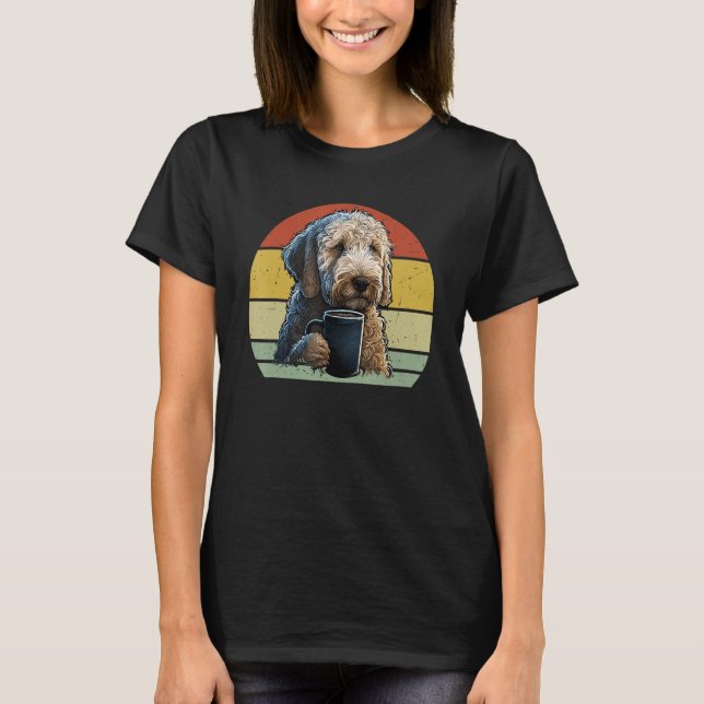 Camiseta Goldendoodle Drinking Coffee  Dog And Coffee (Anverso)