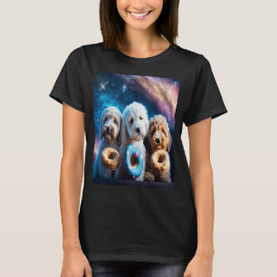 Camiseta Goldendoodle En El Espacio Con Donuts Cute Doodle 